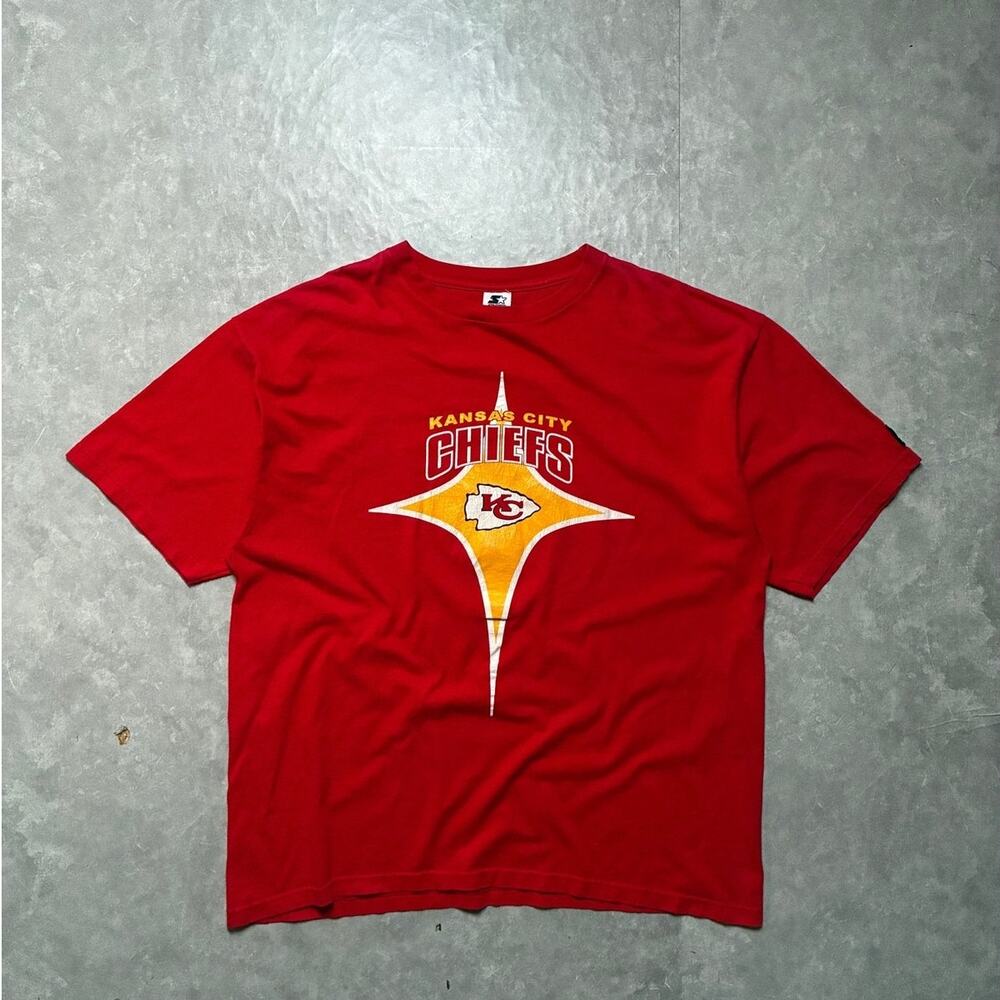 90s Vintage Kansas City Chiefs Starter Star Red T-Shirt -XXL